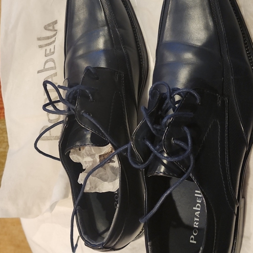 Mens Portabella Navy square toe shoes size 11
